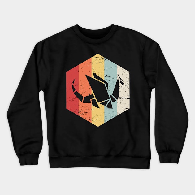 Retro Vintage Low Poly Dragon Crewneck Sweatshirt by Wizardmode